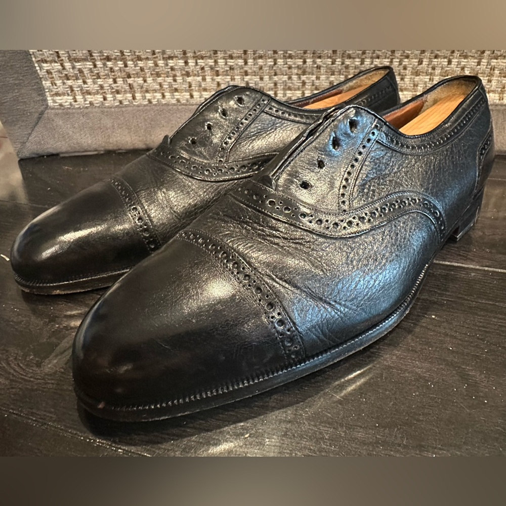 Garys International Black Leather Cap Toe  Oxford Women’s Size 10 Dress Shoes - Picture 4 of 14